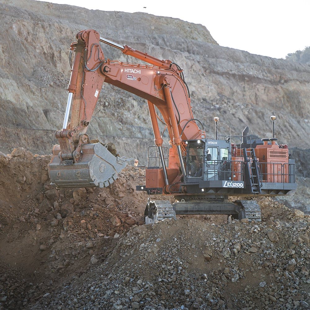 Excavator at a mining jobsite